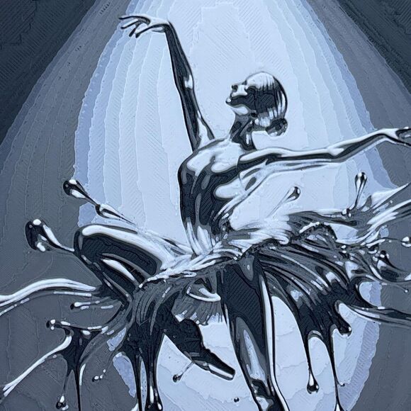 Prima Ballerina Wall Art, Ballerina Art, Water Splash, Hueforge - Picture 2 of 10